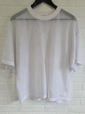 Mirage White Mesh Tee